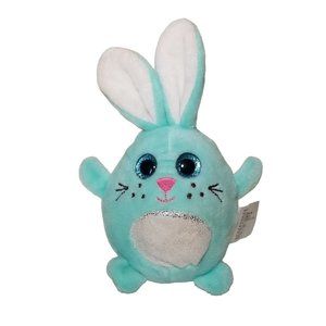 Plush Bunny Wallgreens Blue Aqua Sparkle Eyes Embroidered Face Stuffed Animal